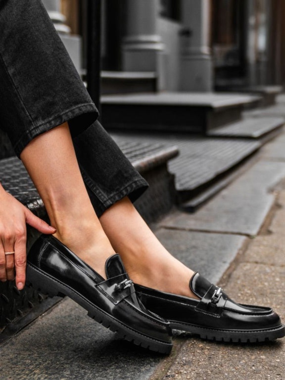 Thursday patent leather, penny loafers, like New. Size 9.